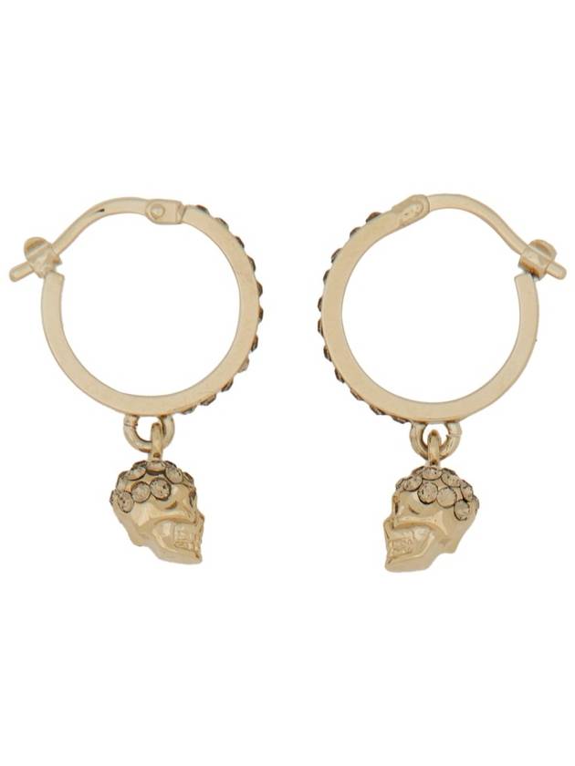 Skull Mini Creole Hoop Earrings Gold - ALEXANDER MCQUEEN - BALAAN 6