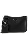 Triangle Logo Saffiano Leather Cross Bag Black - PRADA - BALAAN 2