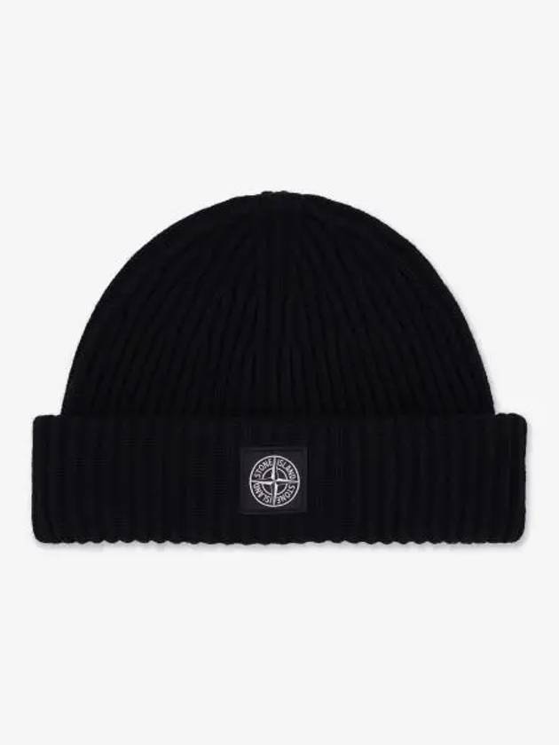 N22C3 Full Rib RWS Wool Beanie Black - STONE ISLAND - BALAAN 2