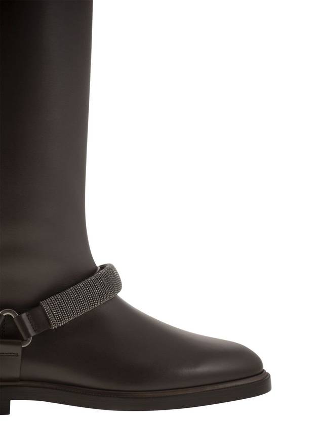 Mat Calf Boots with Precious Ribbed Strap - BRUNELLO CUCINELLI - BALAAN 6