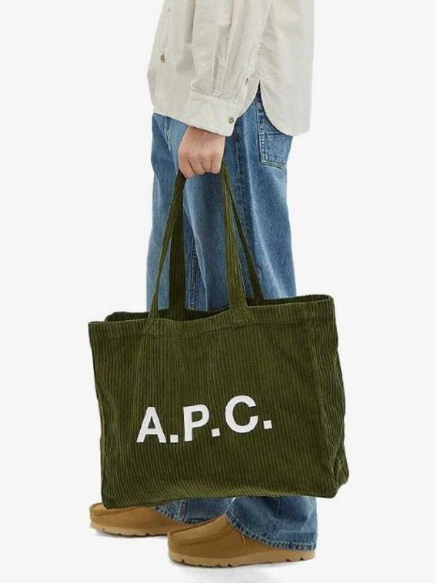 Eco Bag Diane Corduroy Tote Green - A.P.C. - BALAAN 9