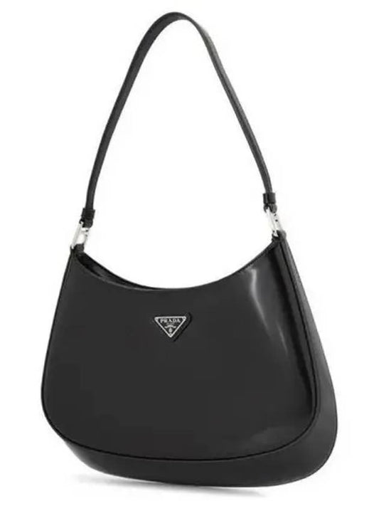 Cleo Brushed Leather Shoulder Bag Black - PRADA - BALAAN 2