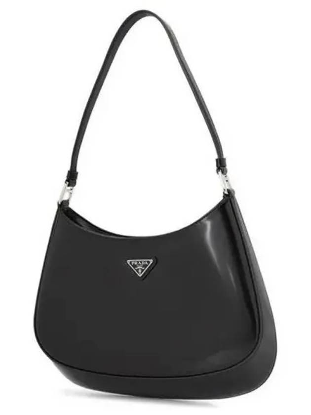 Triangular Logo Cleo Brushed Leather Shoulder Bag Black - PRADA - BALAAN 2