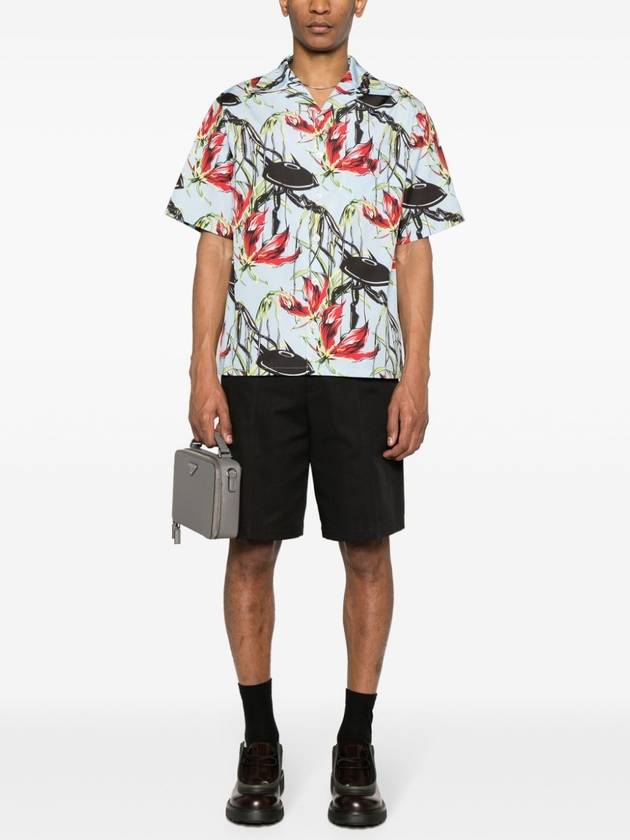 floral-print cotton shirt - PRADA - BALAAN 2