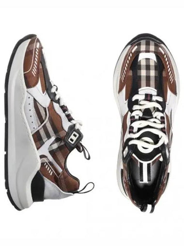 Vintage Check Cotton and Leather Sneakers - BURBERRY - BALAAN 1