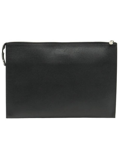 Black Taiga Leather Pochette Jour 24H Clutch M30965 - LOUIS VUITTON - BALAAN 2