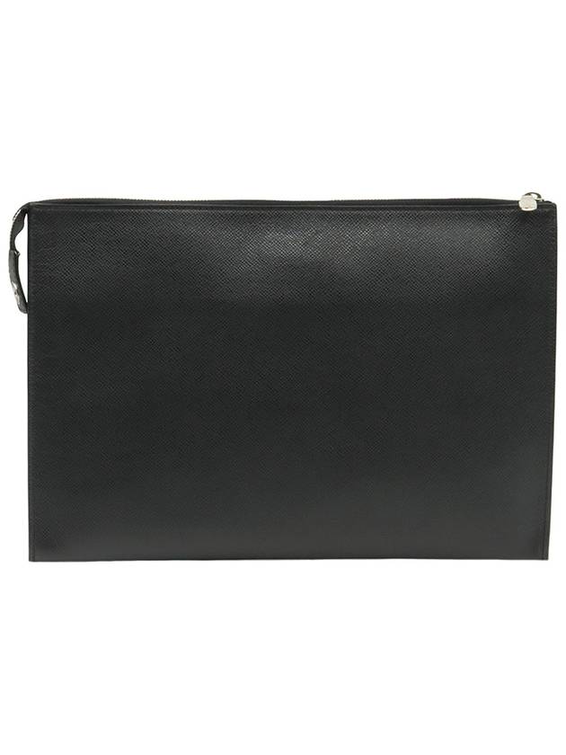 Black Taiga Leather Pochette Jour 24H Clutch - LOUIS VUITTON - BALAAN 2