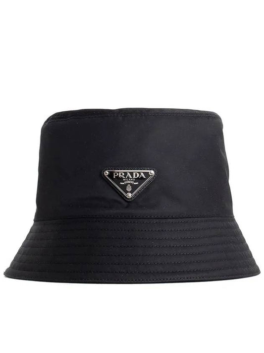 Triangle Logo Re-nylon Bucket Hat Black - PRADA - BALAAN 2