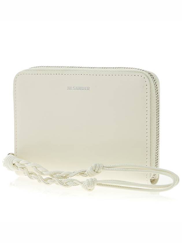 Logo Pocket Zipper Round Half Wallet White - JIL SANDER - BALAAN 3