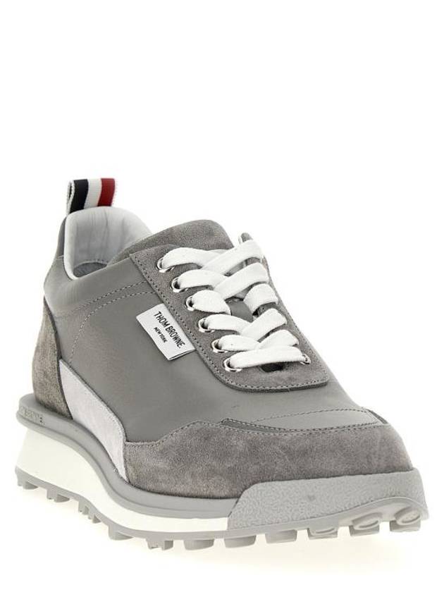 Vitello Alumni Trainer Caprede Low Top Sneakers Grey - THOM BROWNE - BALAAN 3