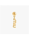 metal logo earrings gold - MIU MIU - BALAAN 3