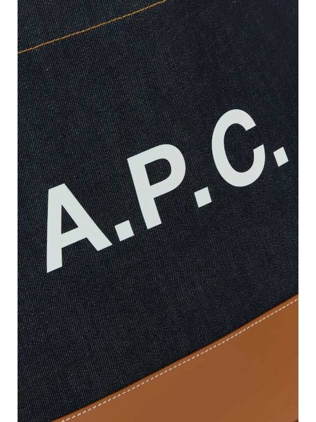 Axel Denim Tote Bag Indigo Blue Brown - A.P.C. - BALAAN 4