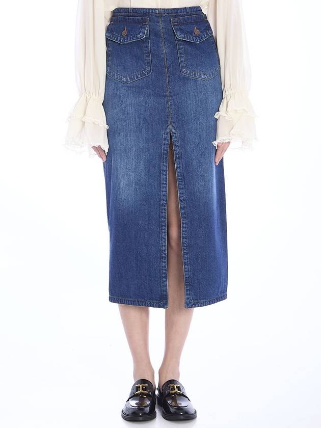 Denim midi skirt - CHLOE - BALAAN 1