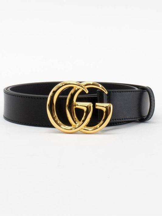 Men s belt GG Marmont gold buckle leather glossy 414516 - GUCCI - BALAAN 1