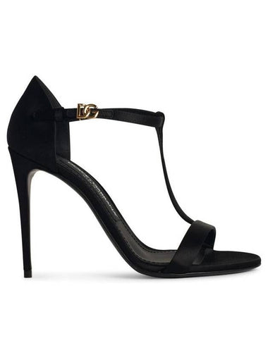 Dolce & Gabbana Black Satin Sandals - DOLCE&GABBANA - BALAAN 1