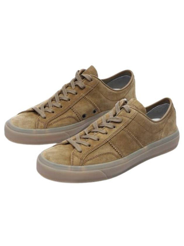 Cambridge Suede Lace-Up Low Top Sneakers Camel - TOM FORD - BALAAN 1