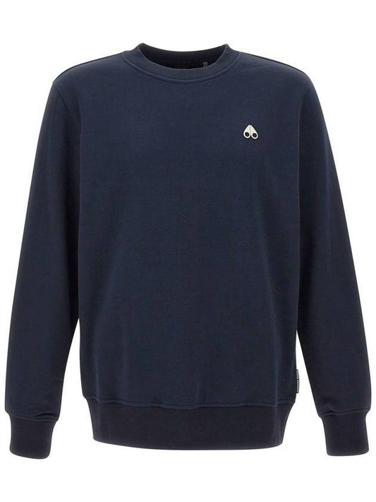 Men's Greyfield Crew Neck Cotton Sweatshirt Navy - MOOSE KNUCKLES - BALAAN 1