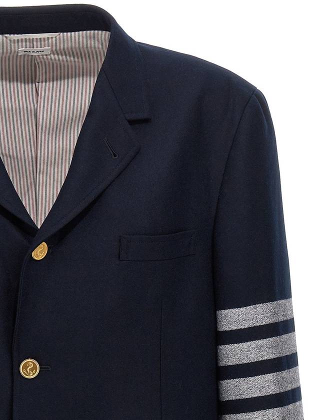 4 Bar Stripe Single Breasted Wool Jacket Navy - THOM BROWNE - BALAAN 5