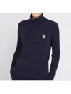 Fox Head Knit Wool Turtleneck Navy - MAISON KITSUNE - BALAAN 4