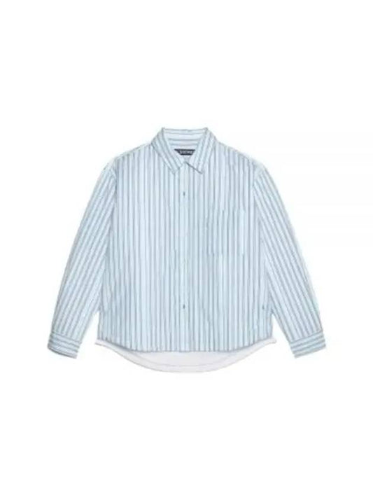 Long Sleeve Shirt 236SH10511403FE PRINT BLUE STRIPE BLUE - JACQUEMUS - BALAAN 2