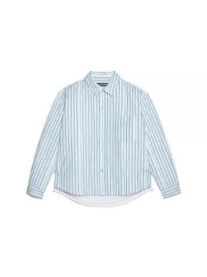 La Chemise Boulanger Striped Cotton Long Sleeve Shirt Blue - JACQUEMUS - BALAAN 2