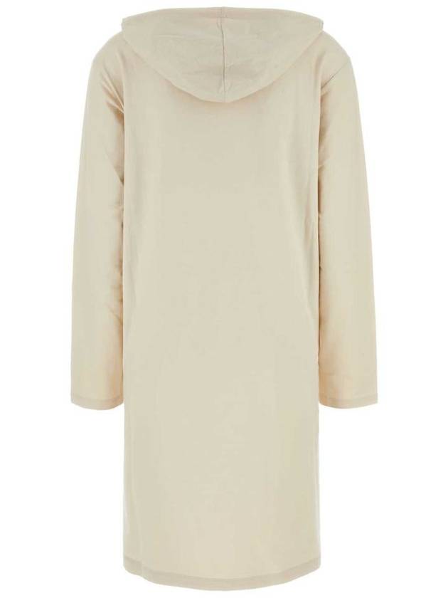 Stretch cotton fleece hooded midi dress natural - PRADA - BALAAN 3