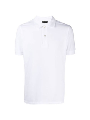 Tennis Pique Cotton Short Sleeve Polo Shirt White - TOM FORD - BALAAN 1