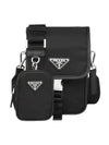 Re-Nylon Saffiano Mini Cross Bag Black - PRADA - BALAAN 1