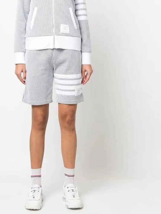 4 bar stripe seersucker shorts FJQ096AJ0063 - THOM BROWNE - BALAAN.