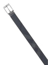 Reversible Checked Leather Belt Charcoal Silver - BURBERRY - BALAAN 4