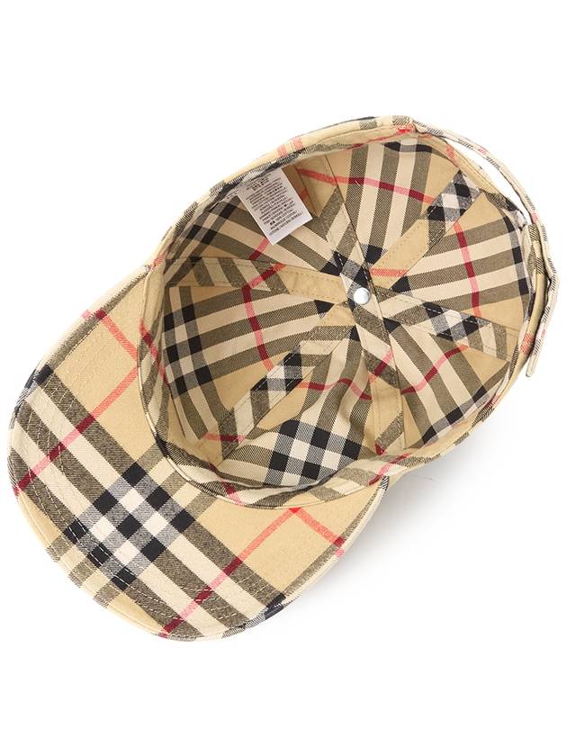 Check Cotton Ball Cap Beige - BURBERRY - BALAAN 5