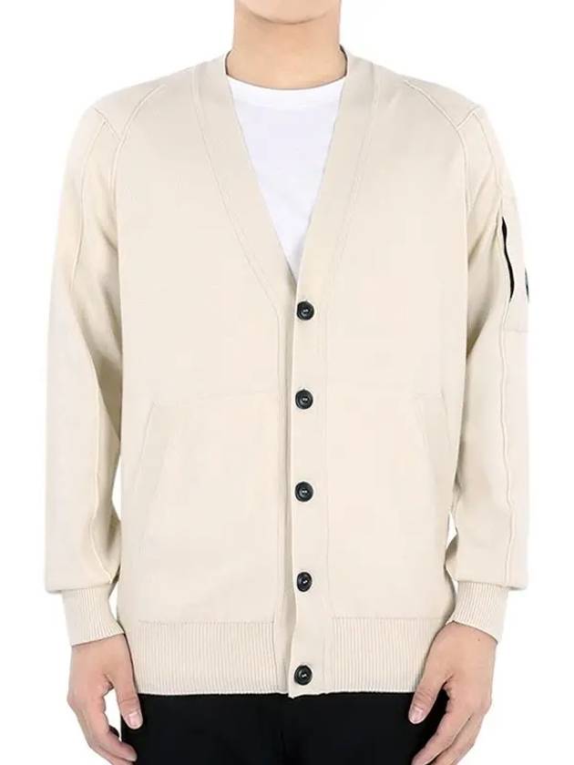 Lens Cotton Cardigan Beige - CP COMPANY - BALAAN 3