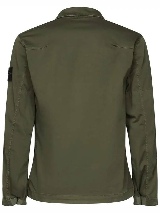 Compass Patch Overshirt Zip-Up Jacket Green - STONE ISLAND - BALAAN 4