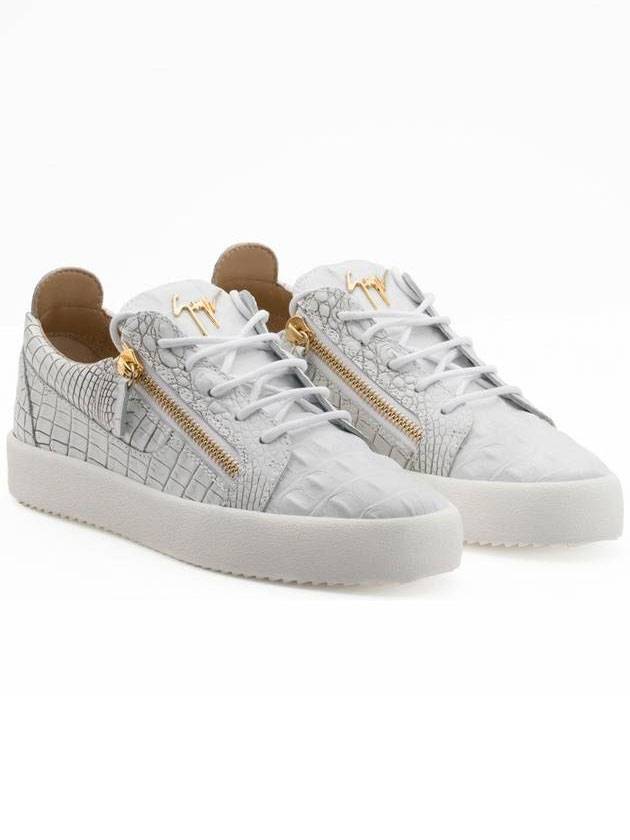 Leather Zipper Frankie Low Top Sneakers White - GIUSEPPE ZANOTTI - BALAAN 1