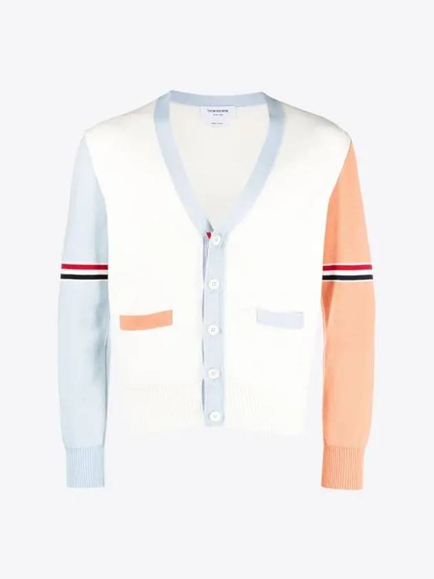 Funmix Cotton ArmBand V-Neck Cardigan - THOM BROWNE - BALAAN 2