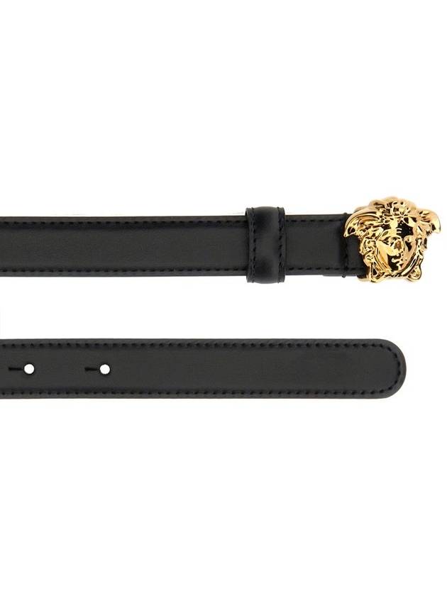 Medusa Buckle Leather Belt Black - VERSACE - BALAAN 4