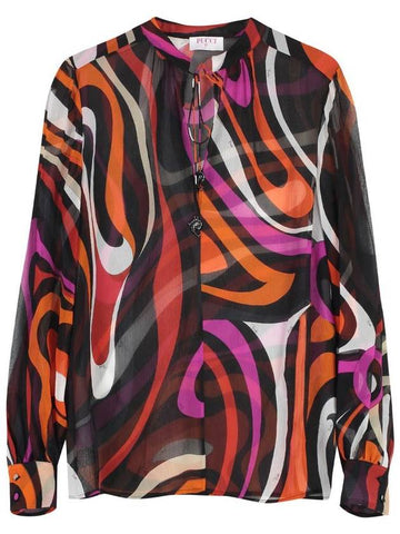 Pucci Printed Silk Blouse - EMILIO PUCCI - BALAAN 1