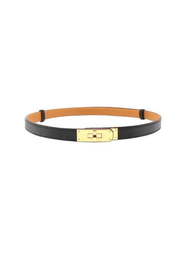 Hermes Kelly 18 Belt Rose Gold Belt Black - HERMES - BALAAN 1