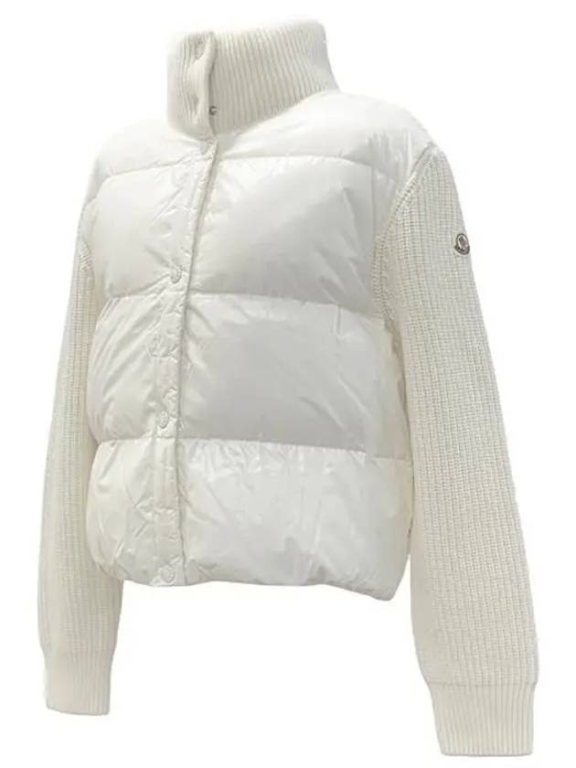 Padded Wool Cardigan White - MONCLER - BALAAN 3