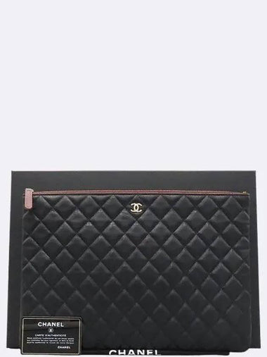 A82552 Black Caviar Classic Large CC Gold Logo Clutch - CHANEL - BALAAN 1