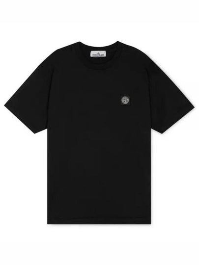 Logo Patch Short Sleeve T-Shirt Black - STONE ISLAND - BALAAN 2