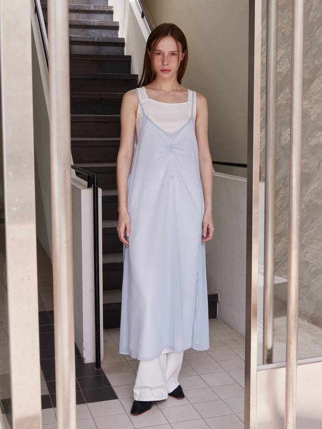 See through sleeveless long dress sky blue - LESEIZIEME - BALAAN 3