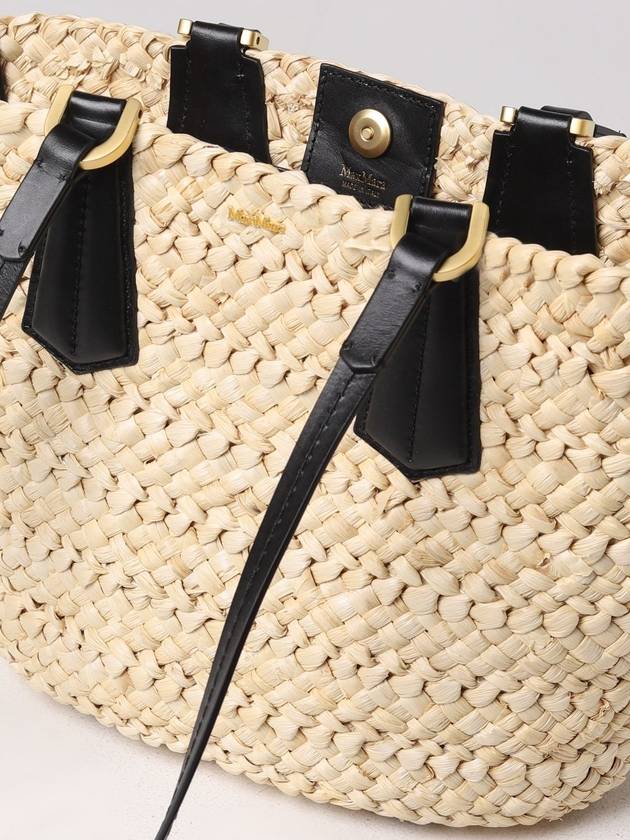 Panierm Straw Tote Bag Black Beige - MAX MARA - BALAAN 6