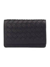 Intrecciato Flap Card Wallet Black - BOTTEGA VENETA - BALAAN 1