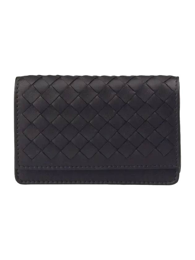 Intrecciato Flap Card Wallet Black - BOTTEGA VENETA - BALAAN 1