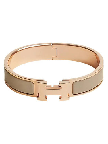 Clic H Bracelet Rose Gold & Marron Glace - HERMES - BALAAN 1