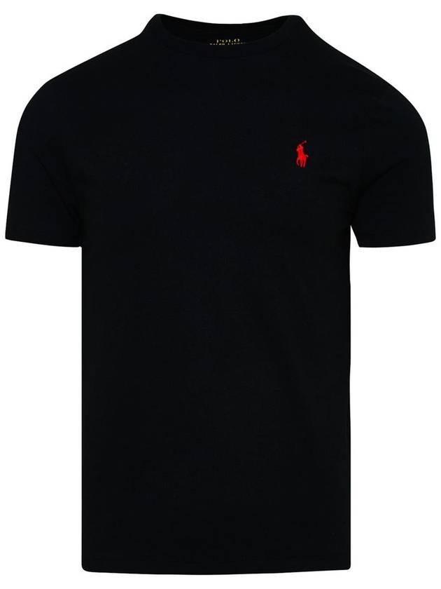 Men's Embroidered Pony Short Sleeve T-Shirt Black - POLO RALPH LAUREN - BALAAN 2