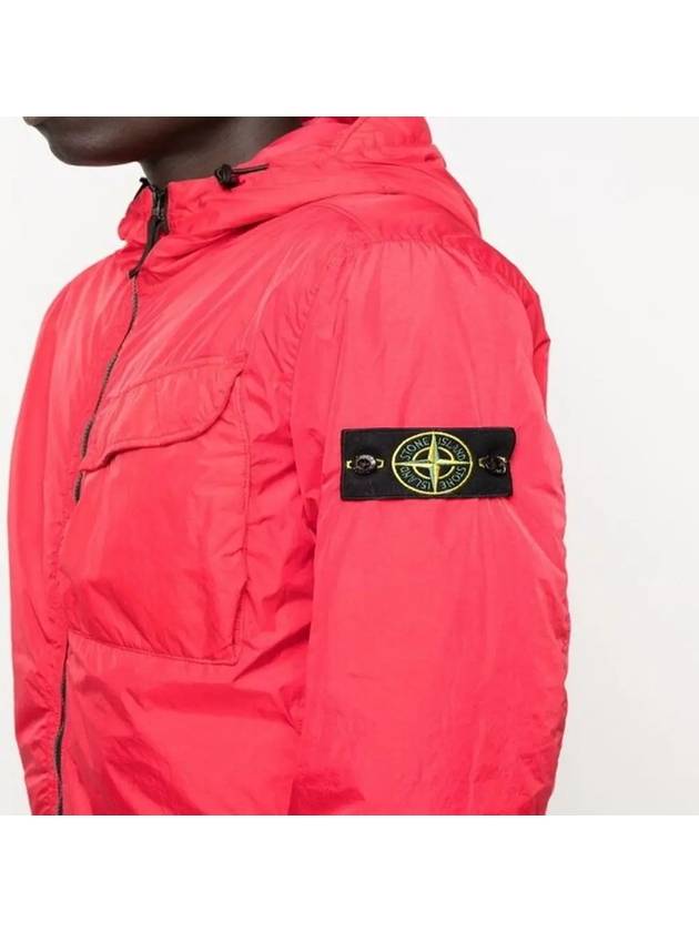 Wappen Patch Nylon Crinklips Hooded Jacket Red - STONE ISLAND - BALAAN 3