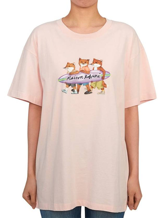 Surfing Foxes Short Sleeve T-shirt Milkshake - MAISON KITSUNE - BALAAN 2