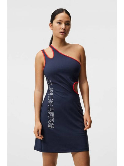 Sportswear Marta One Shoulder Cut Out Short Dress Navy - J.LINDEBERG - BALAAN 2